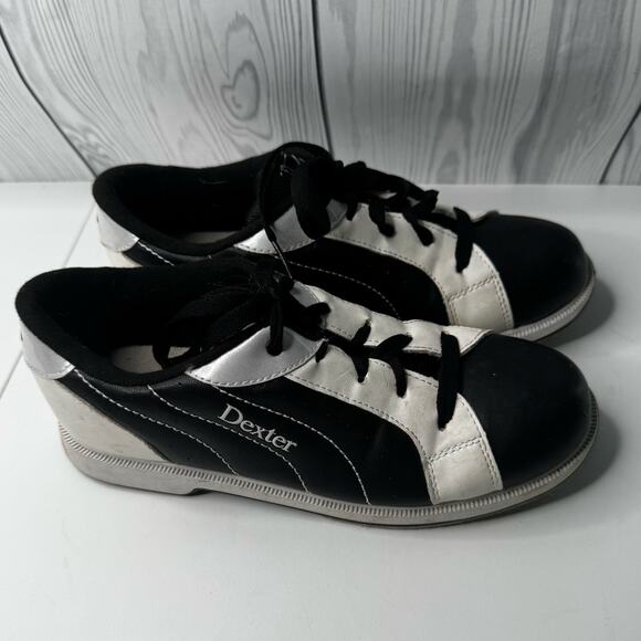 Dexter Women's Bowling Shoe Size US 8M Black White Groove Lace-Up 4266 - Picture 1 of 8